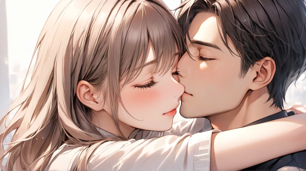 彼女が彼に愛を伝える。
