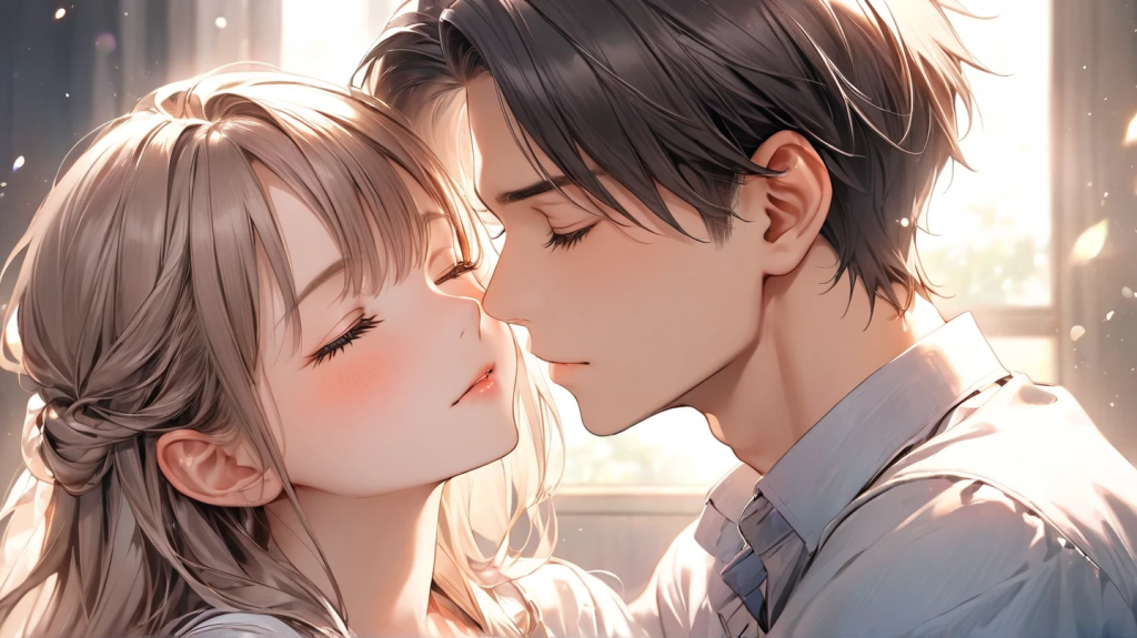 カップルが愛を伝えあっている。