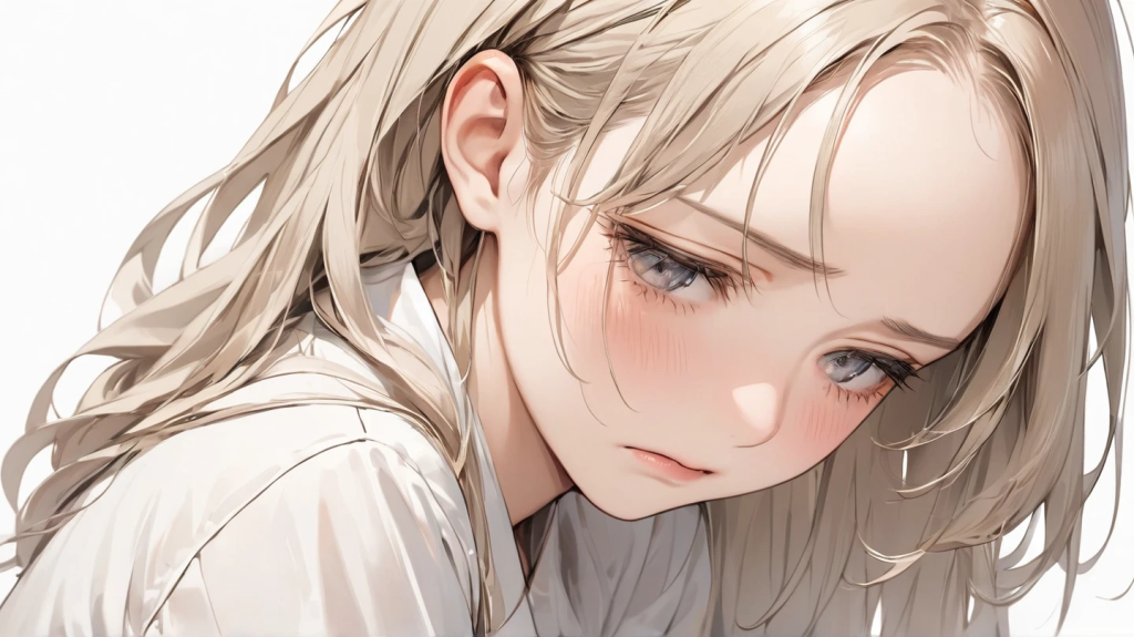 切ない思いを我慢する女性